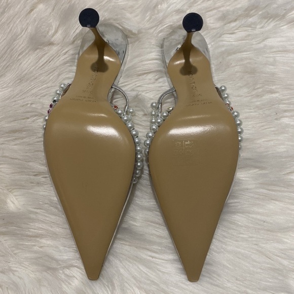 Mach & Mach‎ Diamond of Elizabeth Imitation Pearl pointed toe Mule size 39.5 - Picture 11 of 13